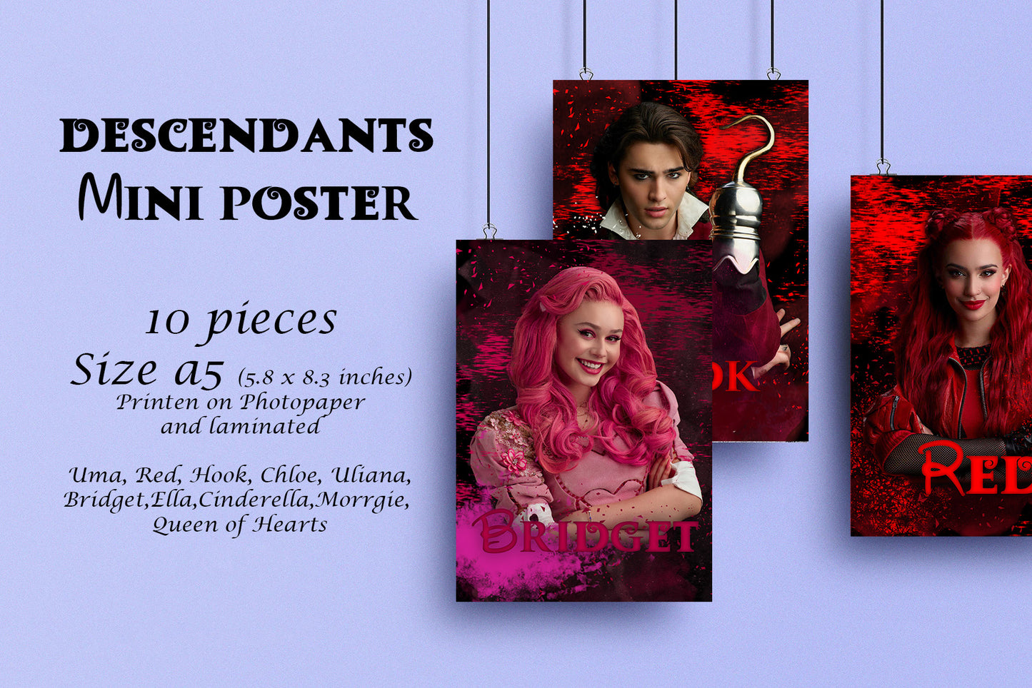Descendants the rise of red mini posters (